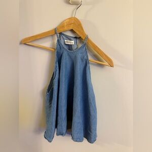 Zara Woman Premium Denim Chambray Halter Tank Top